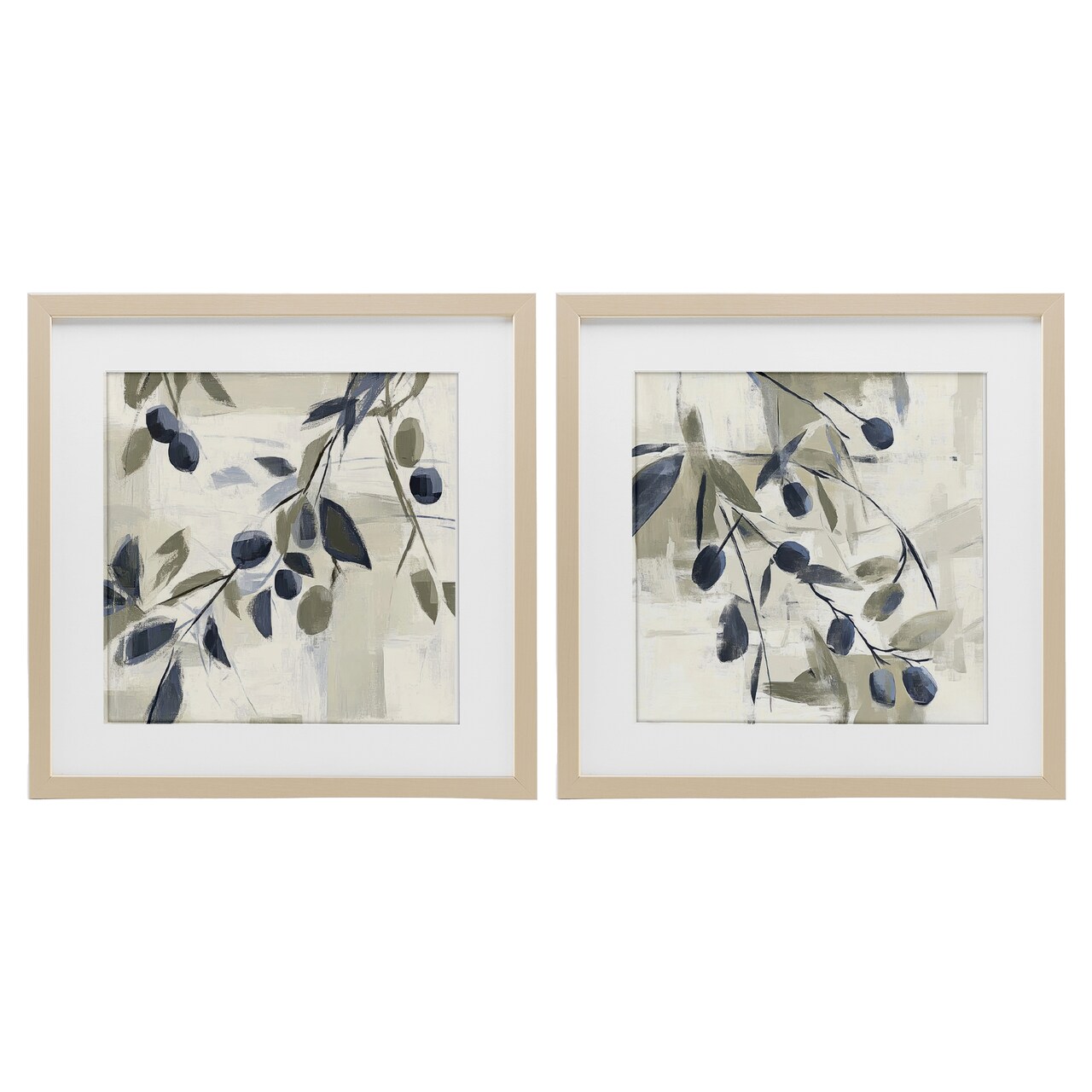 Stupell Industries Mediterranean Green Olives 2pc Framed Print Under Glass Set, design by Mona Grace